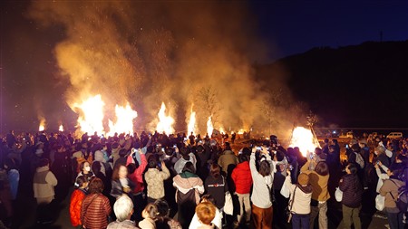 迎え火の様子
